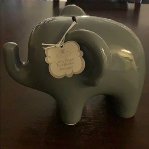Beriwinkle Coin Bank Keepsake -Baby Grey Elephant